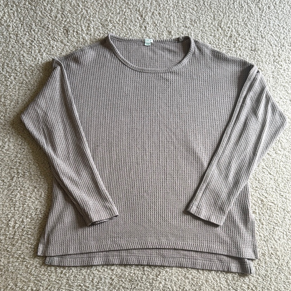 Aerie waffle  Taupe Long Sleeve Top size s